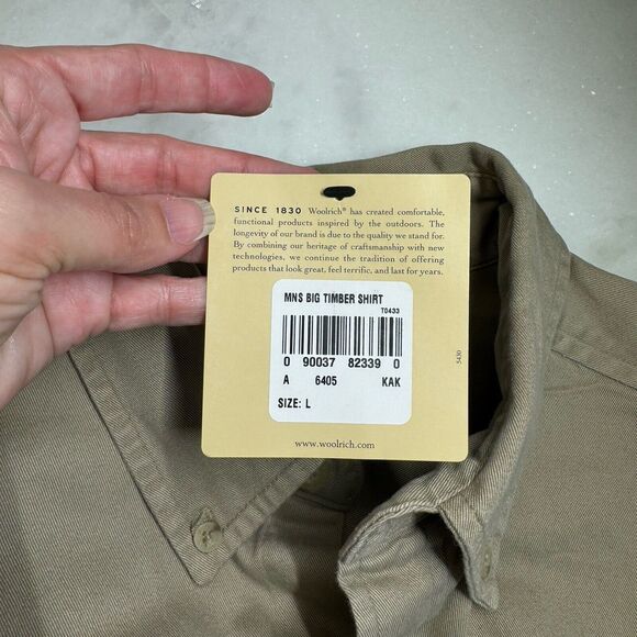 Woolrich Men's Hunting Khaki Shirt Embroidered Labrador NOS- Size Large - Picture 8 of 11